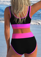 Biquíni Cropped Cintura Alta Estilo Esportivo