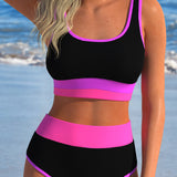 Biquíni Cropped Cintura Alta Estilo Esportivo