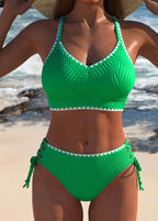 Biquíni Cropped Franzido Com Recorte Geométrico