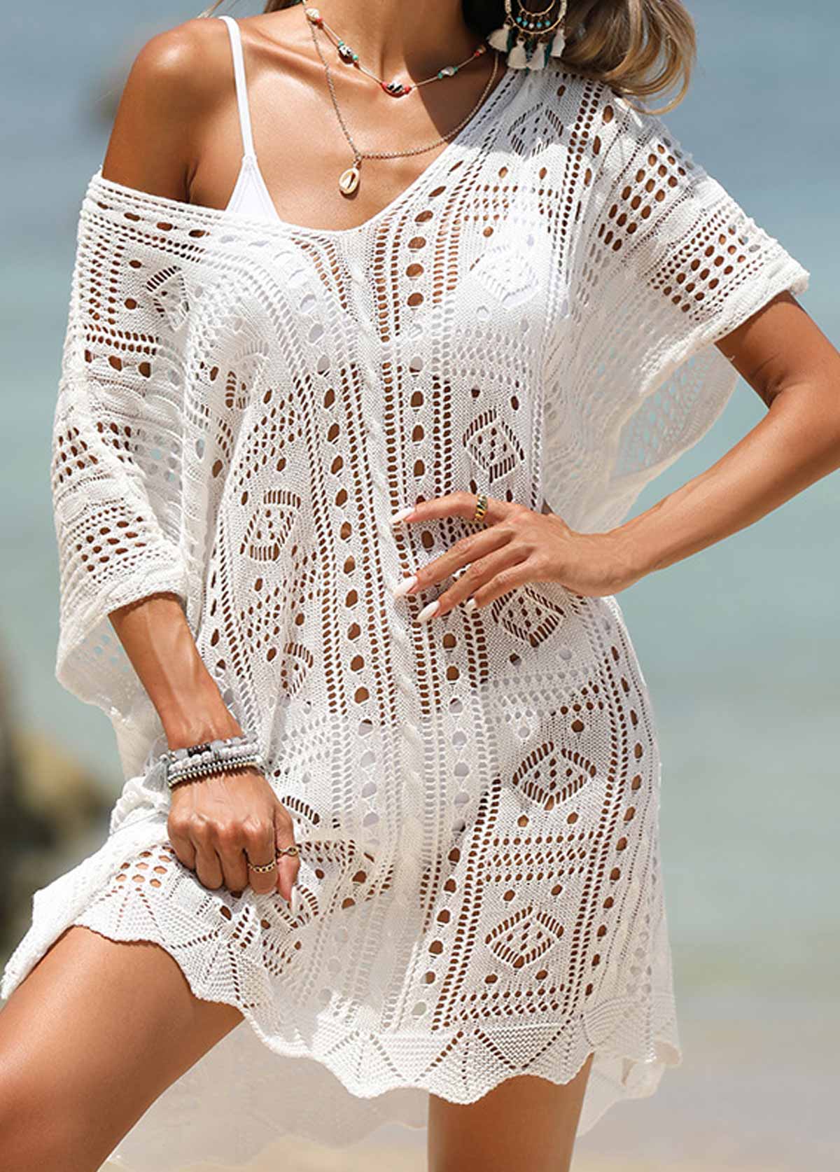 Saída De Praia Túnica Ampla Em Tricot