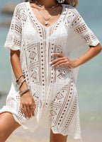 Saída De Praia Túnica Ampla Em Tricot