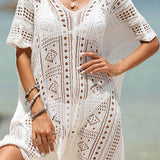 Saída De Praia Túnica Ampla Em Tricot