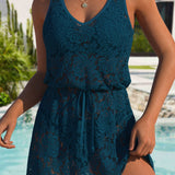 Saída De Praia Vestido Com Cintura Ajustável